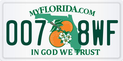 FL license plate 0078WF