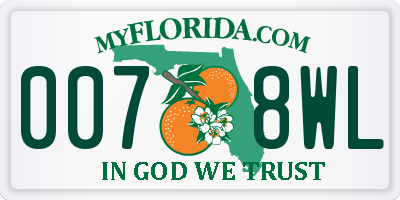 FL license plate 0078WL