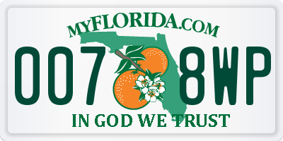 FL license plate 0078WP
