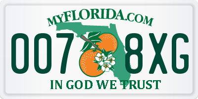 FL license plate 0078XG