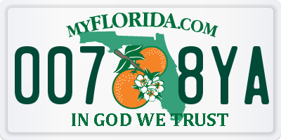 FL license plate 0078YA