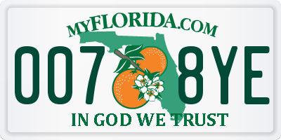 FL license plate 0078YE