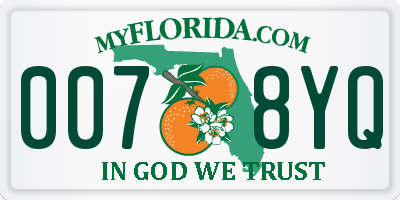 FL license plate 0078YQ