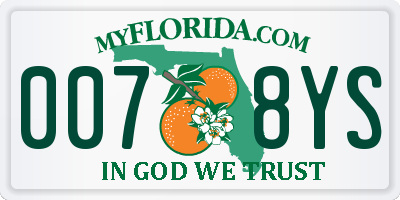 FL license plate 0078YS