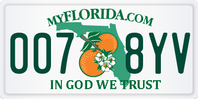 FL license plate 0078YV