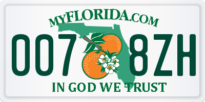 FL license plate 0078ZH