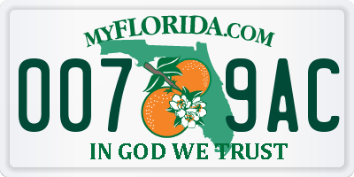 FL license plate 0079AC