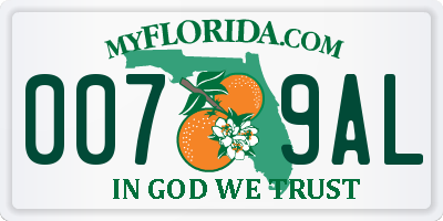 FL license plate 0079AL