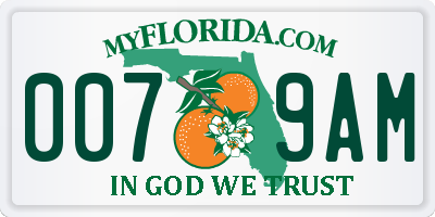 FL license plate 0079AM