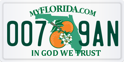FL license plate 0079AN
