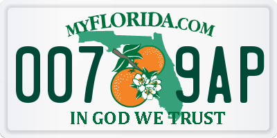 FL license plate 0079AP