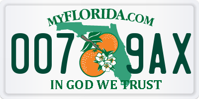 FL license plate 0079AX