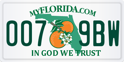 FL license plate 0079BW