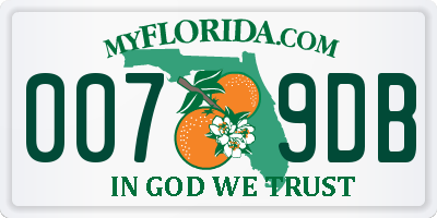 FL license plate 0079DB