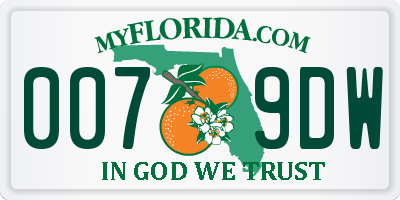 FL license plate 0079DW