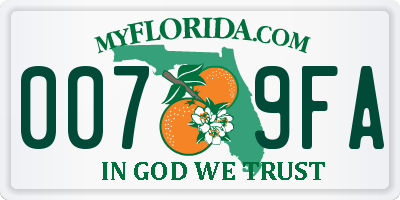 FL license plate 0079FA