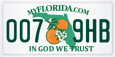 FL license plate 0079HB