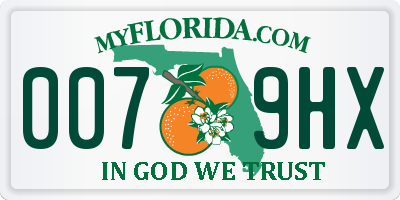 FL license plate 0079HX