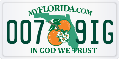 FL license plate 0079IG