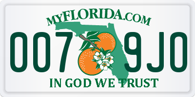 FL license plate 0079JO