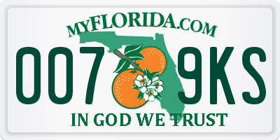 FL license plate 0079KS