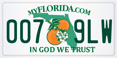 FL license plate 0079LW