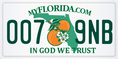 FL license plate 0079NB