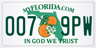 FL license plate 0079PW