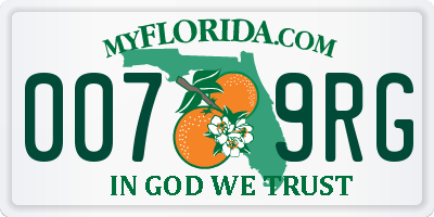 FL license plate 0079RG