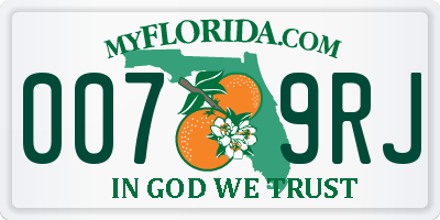 FL license plate 0079RJ