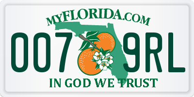 FL license plate 0079RL