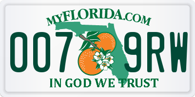 FL license plate 0079RW