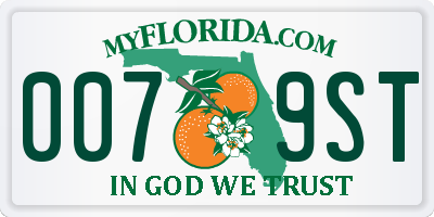 FL license plate 0079ST