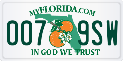 FL license plate 0079SW