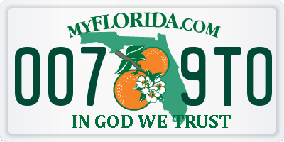 FL license plate 0079TO