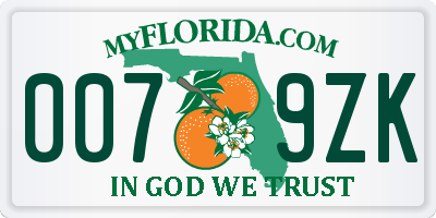 FL license plate 0079ZK