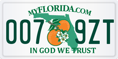 FL license plate 0079ZT