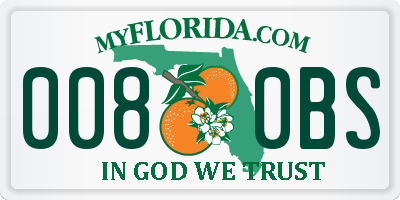 FL license plate 0080BS