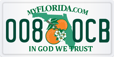 FL license plate 0080CB