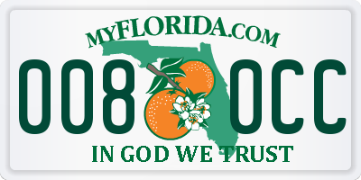 FL license plate 0080CC
