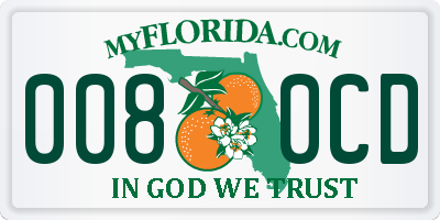FL license plate 0080CD