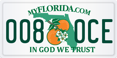 FL license plate 0080CE