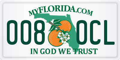 FL license plate 0080CL