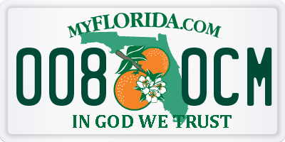 FL license plate 0080CM