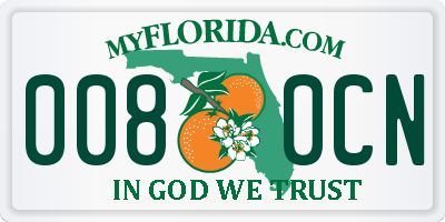 FL license plate 0080CN