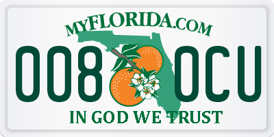 FL license plate 0080CU