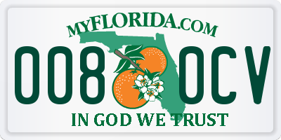 FL license plate 0080CV