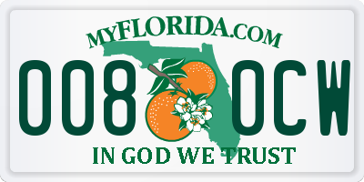 FL license plate 0080CW