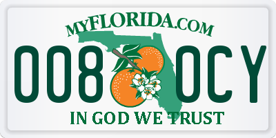FL license plate 0080CY