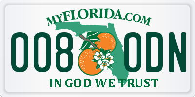 FL license plate 0080DN